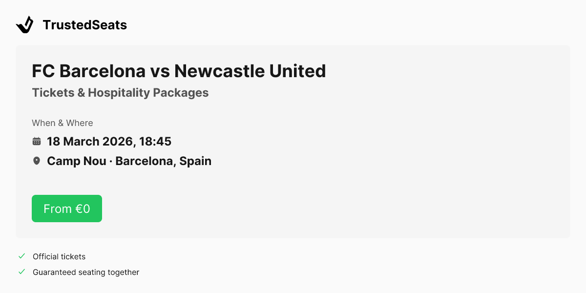 Fc Barcelona Vs Newcastle United F.c. Tickets