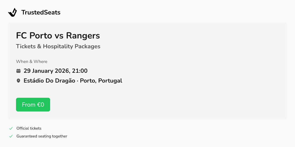 Buy FC Porto vs Rangers Tickets | 29 January 2026